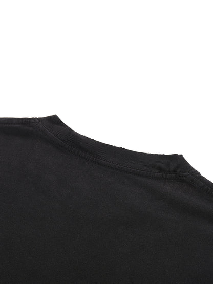 "This World Will Rot" Snow Washed Raw-Hem T-Shirt